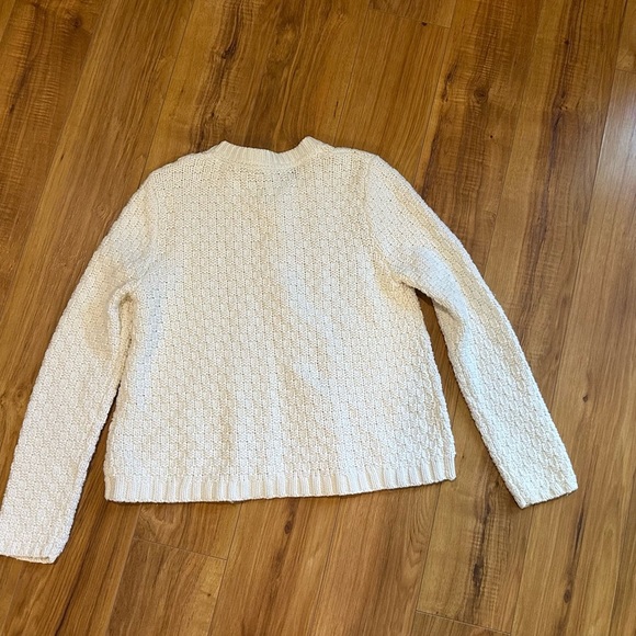 Lands' End Ivory Cable Knit Cardigan - Picture 2 of 6